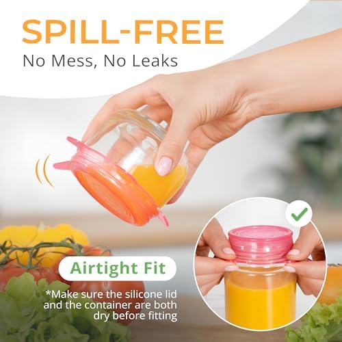 Orblue Silicone Stretch Lids 6-Pack Small for Fresh Food Storage - Seal in Flavors, Keep Food Fresh and Reduce Waste Pink - Image 4