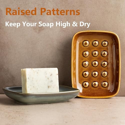 Miamolo Soap Dish for Shower, Soap Holder with Raised Pattern Keep Soap Dry - Image 4