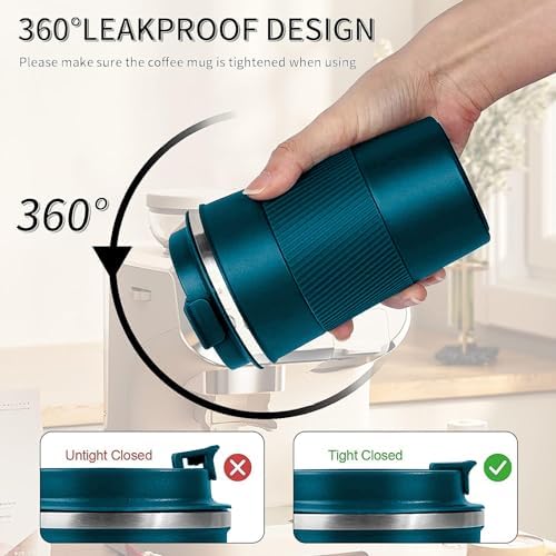 Insulated Travel Coffee Mug, Stainless Steel Coffee Cup with Leakproof Lid - Image 4