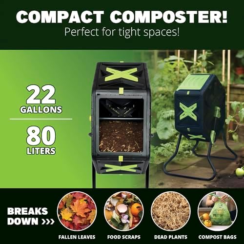 Simply Bio 21 Gallon Outdoor Compost Tumbler Bin – BPA-Free, Rotating Composting Bin for Garden, Yard, and Kitchen Waste, Fast Soil Creation, Weather-Resistant Outdoor Composter - Image 3