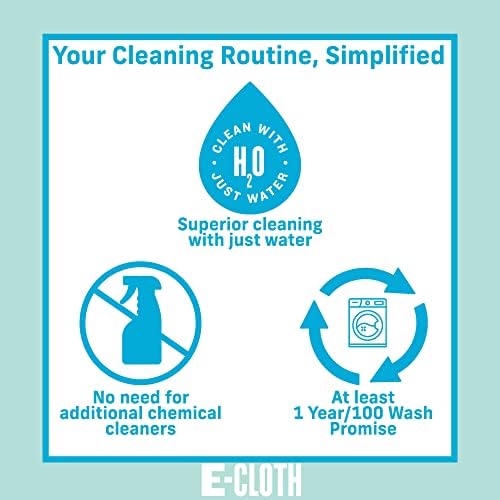 E-Cloth Glass & Polishing Cloths, Premium Microfiber Glass Cleaner, Great for Windows, Glass and Mirrors, Washable and Reusable, 100 Wash Guarantee, Alaskan Blue, 1 Pack - Image 6