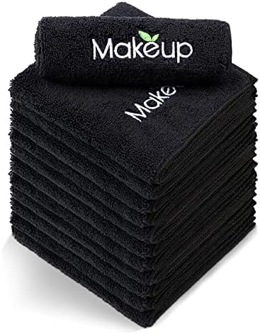 Orighty Microfiber Makeup Remover Cloths, 13 x 13 Inch, 12 Pack Black by AllRightinOrighty