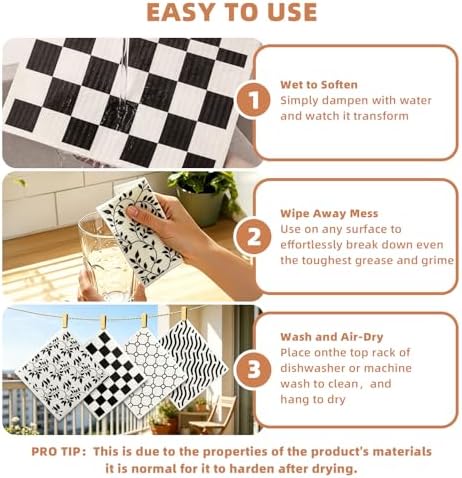 Swedish Dishcloths, Absorbent Dish Cloths for Kitchen, 4 Pack - Image 6