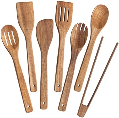 Eisinly 7-Piece Wooden Cooking Spoons, Premium Wood Utensil Set by Eisinly