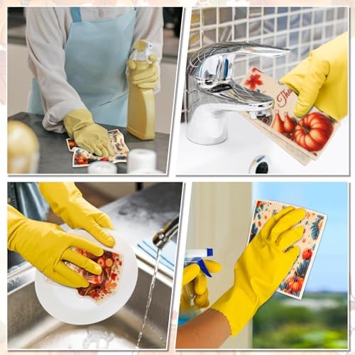 Lucomb 8 Pack Thanksgiving Swedish Dishcloths for Kitchen, Reusable Soft Kitchen Towels Dish Cloths Set Absorbent Sponge Cleaning Washable Quick Drying Bar Hand Washing - Image 5