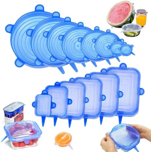 SXunakou 14 Piece Stretchable Silicone Fresh-Keeping Cover (Blue) by TeslaAutomotiveSupplies