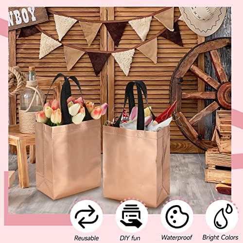 Eccliy 80 Pcs Reusable Gift Bags, Medium, Champagne - Image 4