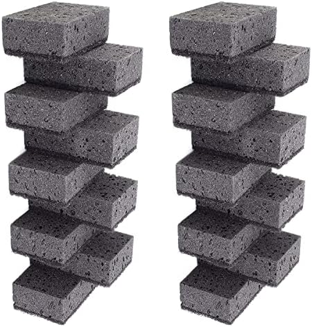 Black Multi Use Scrub Sponges. Made in Europe. 18 Pack, 4.3x2.8x1.4 inches. Heavy Duty Fiber. Odorless Durable Scrubber for Kitchen and Household Cleaning by Okleen