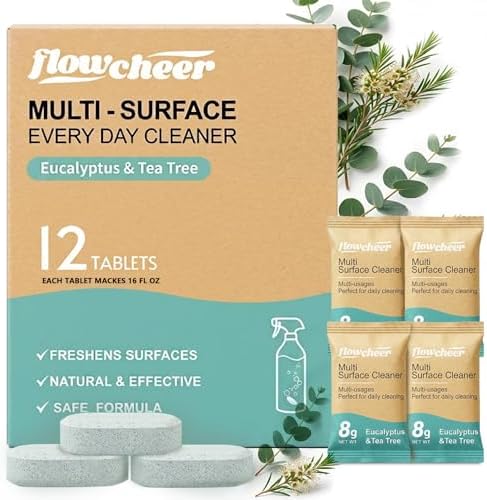flowcheer Multi Surface Cleaner Refills -12 Pack (Eucalyptus) by Flowcheer