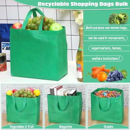 Windyun Reusable Grocery Bags Non Woven with Handles - Image 5