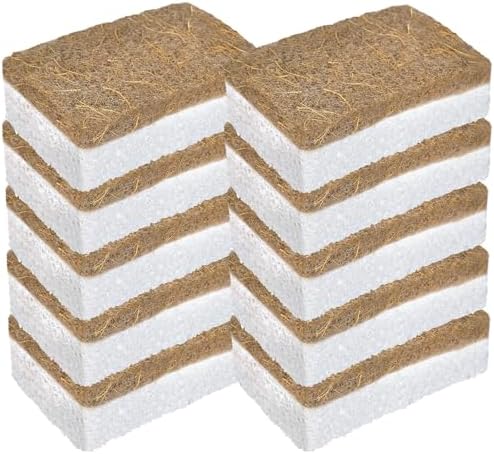 YoleShy Natural Sponges Kitchen Biodegradable Dish Sponge for Washing Dishes Compostable Coconut Walnut and Cellulose Plant Based, 10 Pack by YoleShy