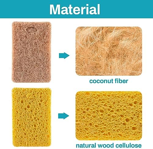 MAQIHAN 10PCS Natural Sponges for Dishes - Biodegradable Sponges Kitchen Eco Friendly Dish Sponge Non-Scratch Sponges for Cleaning Kitchen - Image 3
