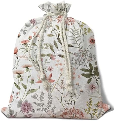 UTELKA Flroal Reusable Linen Bread Bag, Homemade Bread Bag by UTELKA