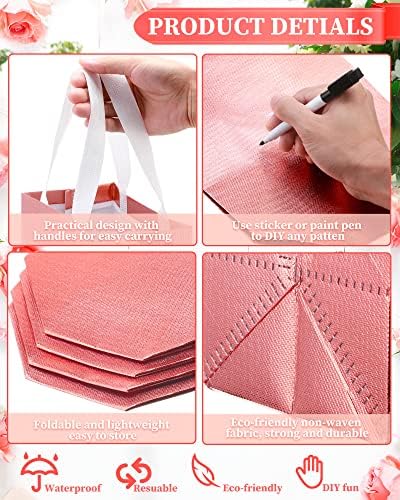 Eccliy 80 Pcs Reusable Gift Bags, Medium, Rose Gold, Gold, Silver - Image 3