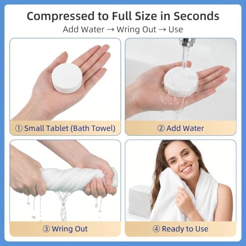 28-Pack Compressed Travel Towel Set, 4 Travel Kits, 3 Sizes - Image 6