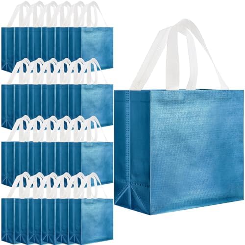 Eccliy 80 Pcs Reusable Gift Bags, Large, Lake Blue by Eccliy
