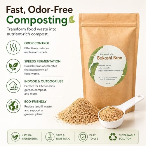 Sunwood Life®Premium Bokashi Bran - Excellent for Food Waste Composting, Graden and Pet Ordors Control (6 bags/13.2lbs) - Image 2