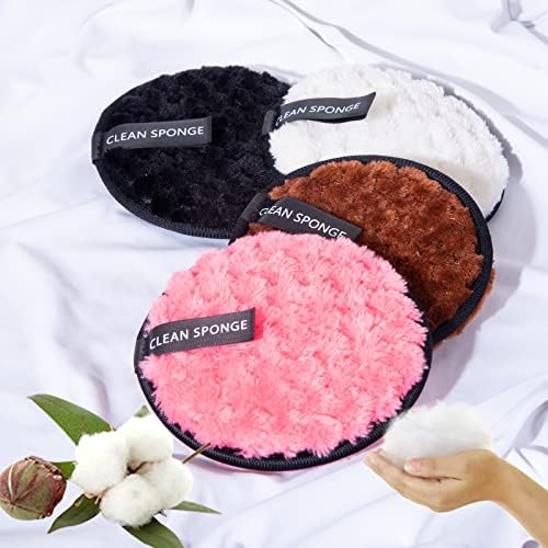 Reusable Soft Makeup Remover Pads for All Skin - 4 pack Microfiber Face Rounds Wipes Heavy Mascara Eye Shadow Facial Cleansing Puffs Foundation, Washable Removal Cloth, Chemical Free - Image 7
