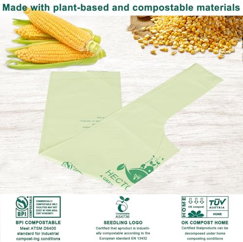 HECTOLIFE 1.6 Gallon 300 Count Compostable Bags Handle Tie - Image 7