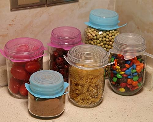 6 Pack Silicone Stretch Lids,Various Sizes Reusable Food Cover,Stretch and Seal Lids for Bowls Pans Cups Jars,Heat Resistant, Microwave and Dishwasher Safe,BPA Free - Image 6