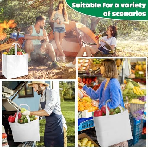 Windyun Reusable Grocery Bags Non Woven with Handles - Image 6