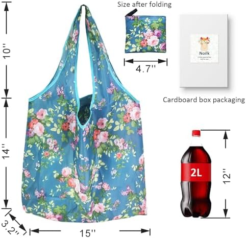 Grocery Reusable Shopping Bags, 4 Pack 50Lbs Foldable Large Washable Market Bags, Foldable Large Capacity Tote Bag For Travel, Bulk Market Cloth Storage Gifts Bags For Women - Image 3