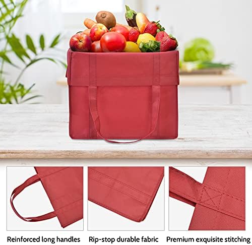 JERIA 24-Pack Reusable Grocery Bags，Large Washable Foldable Shopping Bags，Heavy Duty Tote Bags with Reinforced Handles - Image 5