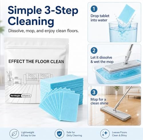 100 Piece Floor Cleaning Tablets, Multi-Surface Cleaner for Mopping, Dissolvable Floor Cleaner Refill for Hardwood Tile Laminate, Household Solution for Daily Home Care (Pink, 100Pcs) - Image 5