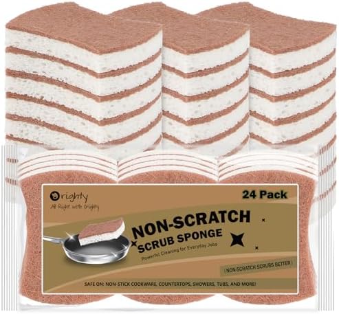 Orighty Non-Scratch Scrub Sponge, 24-Pack Sponges Kitchen Cleaning Sponges by AllRightinOrighty
