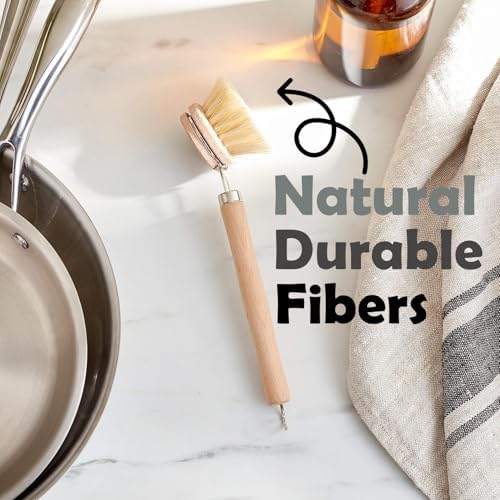 Fox Run 74906 Natural Dish Brush, Tampico Fiber Bristles Brown, 9" - Image 6