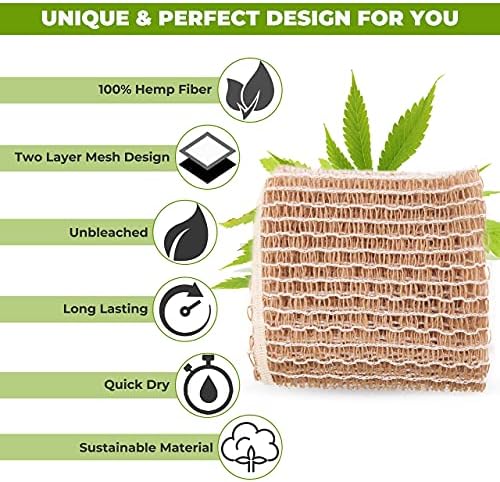 rE: REKURATOR Hemp Scrubber – 100% Hemp Fiber, Loosely Woven Two-Layer Mesh, Non-Scratch, Plastic-Free, Unbleached, Multi-Purpose for Dishes, Produce & Bathing (3-Pack) - Image 4