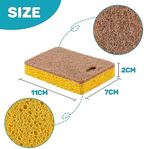 MAQIHAN 10PCS Natural Sponges for Dishes - Biodegradable Sponges Kitchen Eco Friendly Dish Sponge Non-Scratch Sponges for Cleaning Kitchen - Image 2