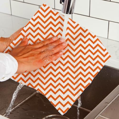 Reusable Beeswax Wraps, Orange Chevron Grid Gingham Wraps, 9 Pack Eco-Friendly Food Storage, Organic, Sustainable, Zero Waste, Plastic-Free, Sandwich, Snack, Bowl Cover, 1XL, 3M, 5S - Image 6