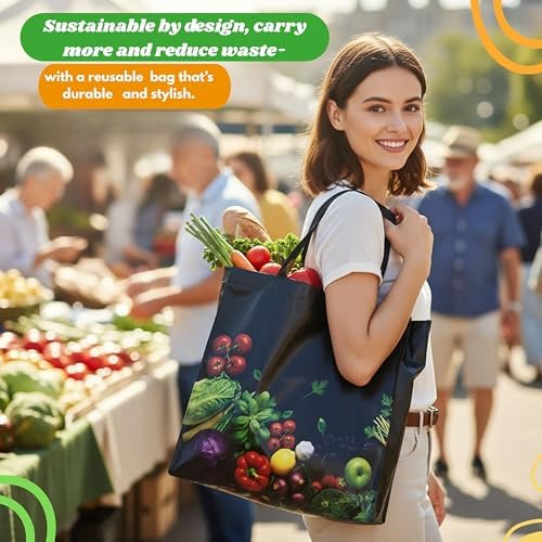 Simply Cool 100 Pack Reusable Grocery Bags, Large Tote Bags Bulk, Black - Image 5