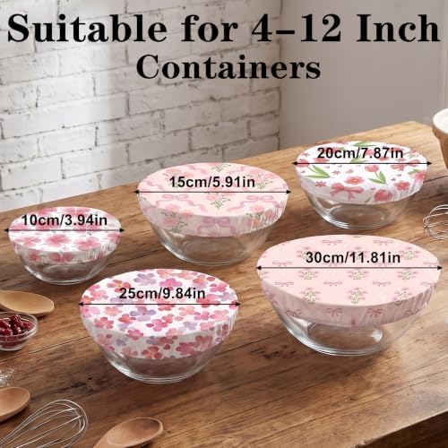 Sitsink Beeswax Bowl Covers Pink Bow Reusable Food Wrap 5 Pack - Image 2