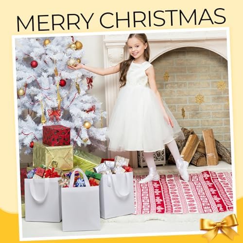 Eccliy 80 Pcs Reusable Gift Bags, Medium, White - Image 2