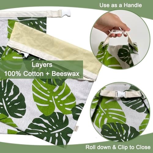 2 Pack Reusable Bread Bags for Homemade Bread - XL Cotton Beeswax Bags, Beeswax Sourdough Bag, Keep Your Loaf Fresh for Days - Easy to Clean Cotton Storage Bag - Image 4