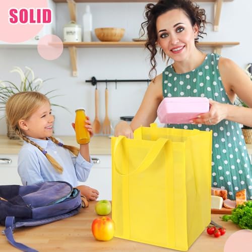 12 Pack Heavy Duty Reusable Grocery Bags - Large Shopping Totes Reinforced Handles, Holds 40 lbs, Foldable and Washable (Multicolor) - Image 2