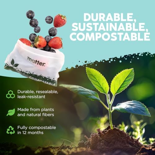 Matter Compostable Resealable Bags, Snack, Sandwich, Quart, Gallon 230 Ct - Image 7