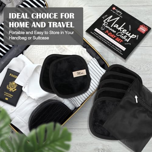 Orighty Makeup Remover Cloths 7-Day Set, Black Makeup Remover Pads - Image 7
