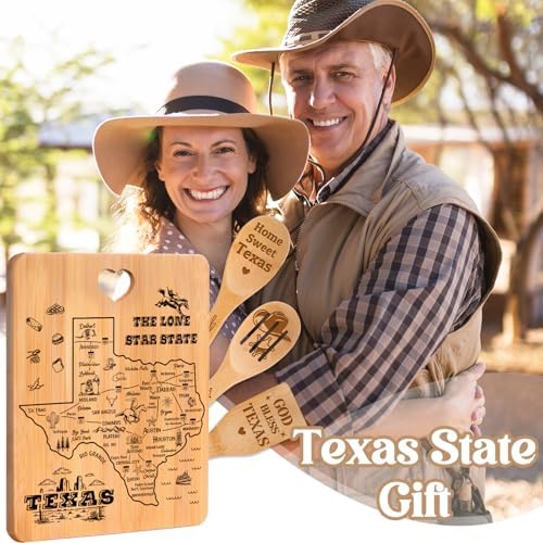 Texas Gifts Cutting Board Set, Texas Souvenirs, Texas Kitchen Decor with State Map Design, Charcuterie and Serving Board, Home Sweet Texas Theme Gifts for Texas Lovers. - Image 5