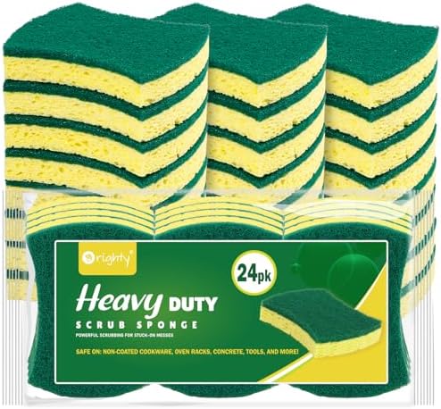 ORIGHTY Heavy Duty Scrub Sponges Kitchen Sponge, 24 Pack Cleaning Sponges by AllRightinOrighty