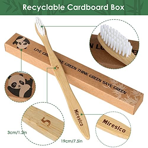 Bamboo Toothbrushes 10 Pack, Plant Based Medium Bristle Toothbrush - Image 5