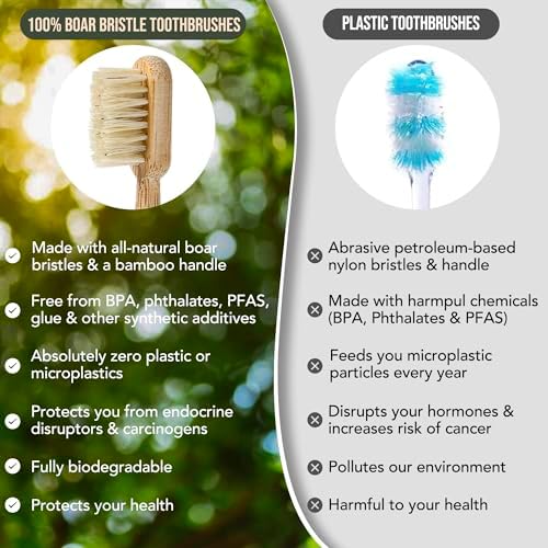 Gaia Guy Bamboo & Boar Bristle Toothbrushes – 4 Pack | Natural Boar Bristles | Plastic-Free, Standing Handle | Minimalist, Low-Waste Oral Care - Image 5