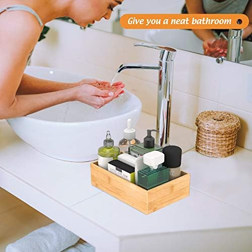 Bamboo Kitchen Drawer Organizer 9"x 6", Storage Box for Utensil Organizer - Image 3
