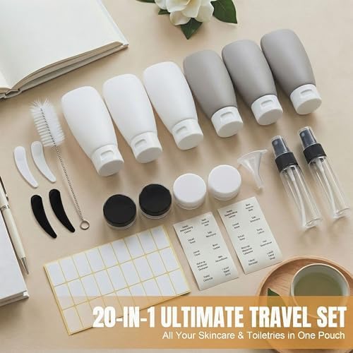 DEWSENSI 20 Pack Travel Bottles Set for Toiletries TSA Approved - Image 2