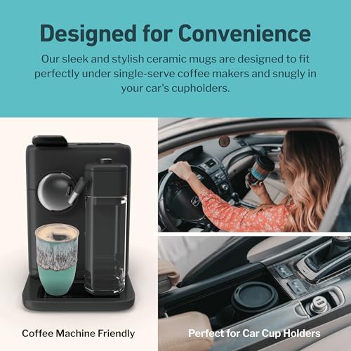 NOVA CERAMICS Travel Mug - Travel Coffee Mug – Reusable Coffee Cup Unique To Go Mug – Microwave & Dishwasher Safe Coffee Tumbler - Gifts For Women Men Him Her – 12oz - Nebula - Image 6