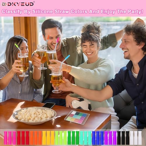 36PCS 12 Colors Food-Grade Metal Straws Reusable Silicone Tips,Only Fit Diameter 0.32In- 8mm Stainless Steel Straws, BPA Free, Eco-Friendly - Image 2