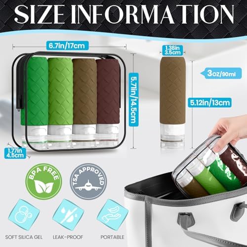 Silevoler Travel Bottles for Toiletries, TSA-Approved Travel Size Container - Image 3