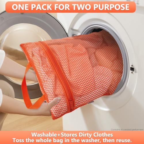 OlarHike Packing Cubes for Travel,Gifts for Women Mom,Anti-Tearing Suitcase Organizer for Luggage with Shoe & Hanging Toiletry Bag,Vacation Essentials & Accessories for Cruise Ship,8 Set,Orange - Image 5